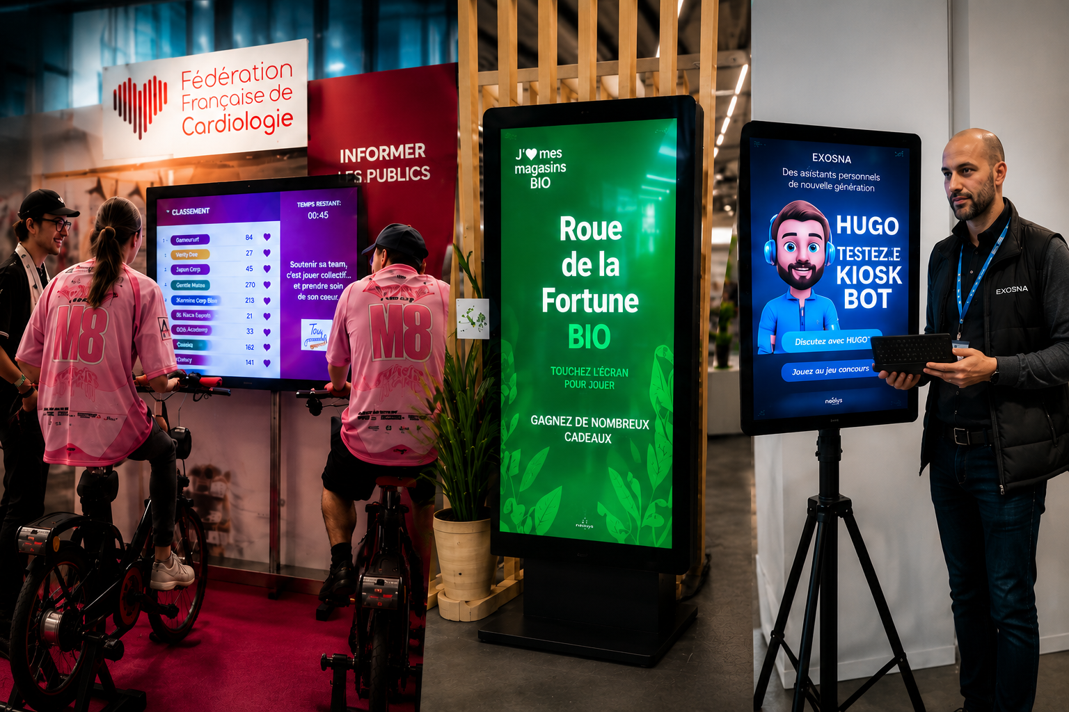 Expérience digitale interactive sur un stand